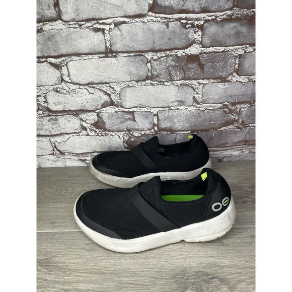 Oofos Black Fabric Slip On Recovery Shoes Women Sz 38.5EU/8M US - Picture 16 of 16